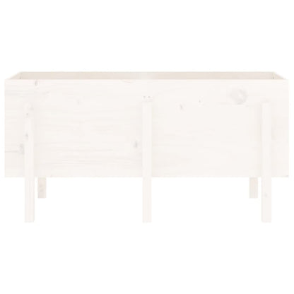 Plantenbak Verhoogd 121X50X57 Cm Massief Grenenhout Wit