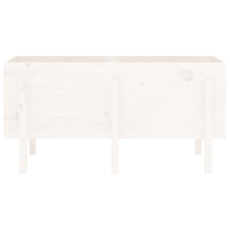 Plantenbak Verhoogd 121X50X57 Cm Massief Grenenhout Wit