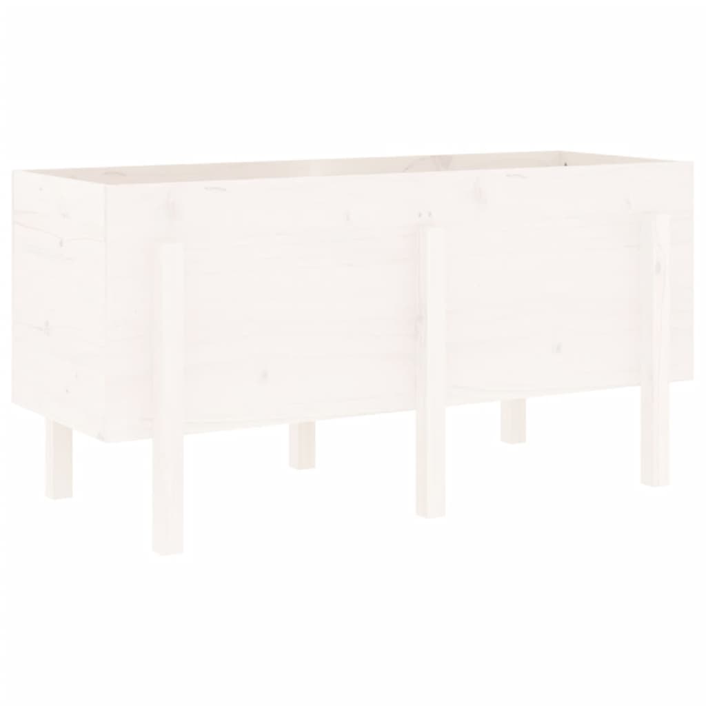 Plantenbak Verhoogd 121X50X57 Cm Massief Grenenhout Wit