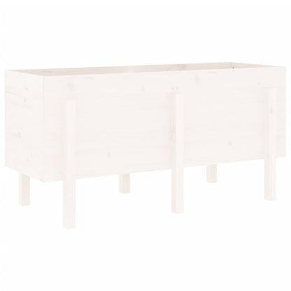 Plantenbak Verhoogd 121X50X57 Cm Massief Grenenhout Wit