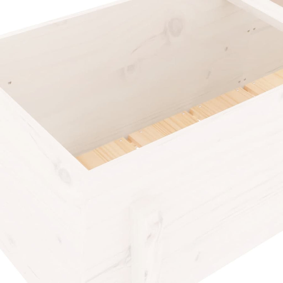 Plantenbak Verhoogd 121X50X57 Cm Massief Grenenhout Wit
