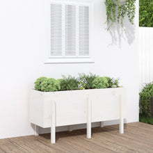 Plantenbak Verhoogd 121X50X57 Cm Massief Grenenhout Wit