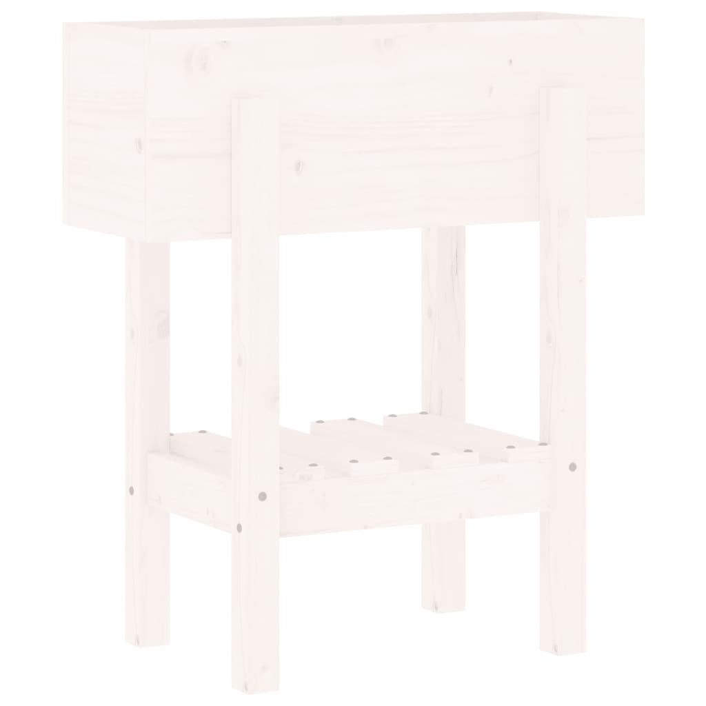 Plantenbak 62X30X69 Cm Massief Grenenhout Wit