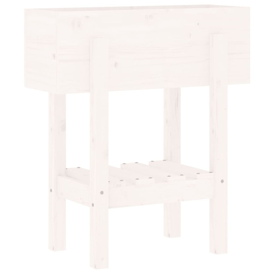 Plantenbak 62X30X69 Cm Massief Grenenhout Wit