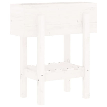 Plantenbak 62X30X69 Cm Massief Grenenhout Wit