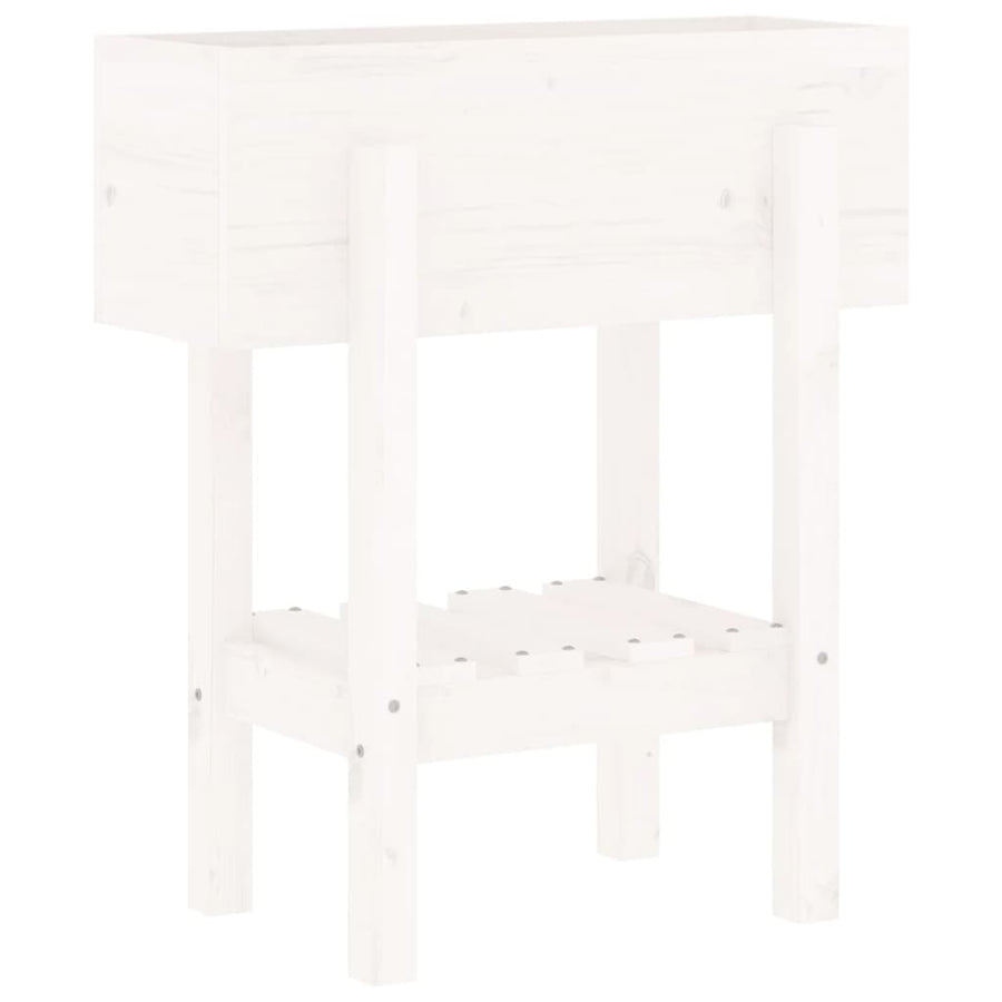 Plantenbak 62X30X69 Cm Massief Grenenhout Wit