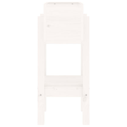 Plantenbak 62X30X69 Cm Massief Grenenhout Wit