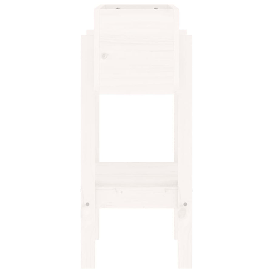 Plantenbak 62X30X69 Cm Massief Grenenhout Wit