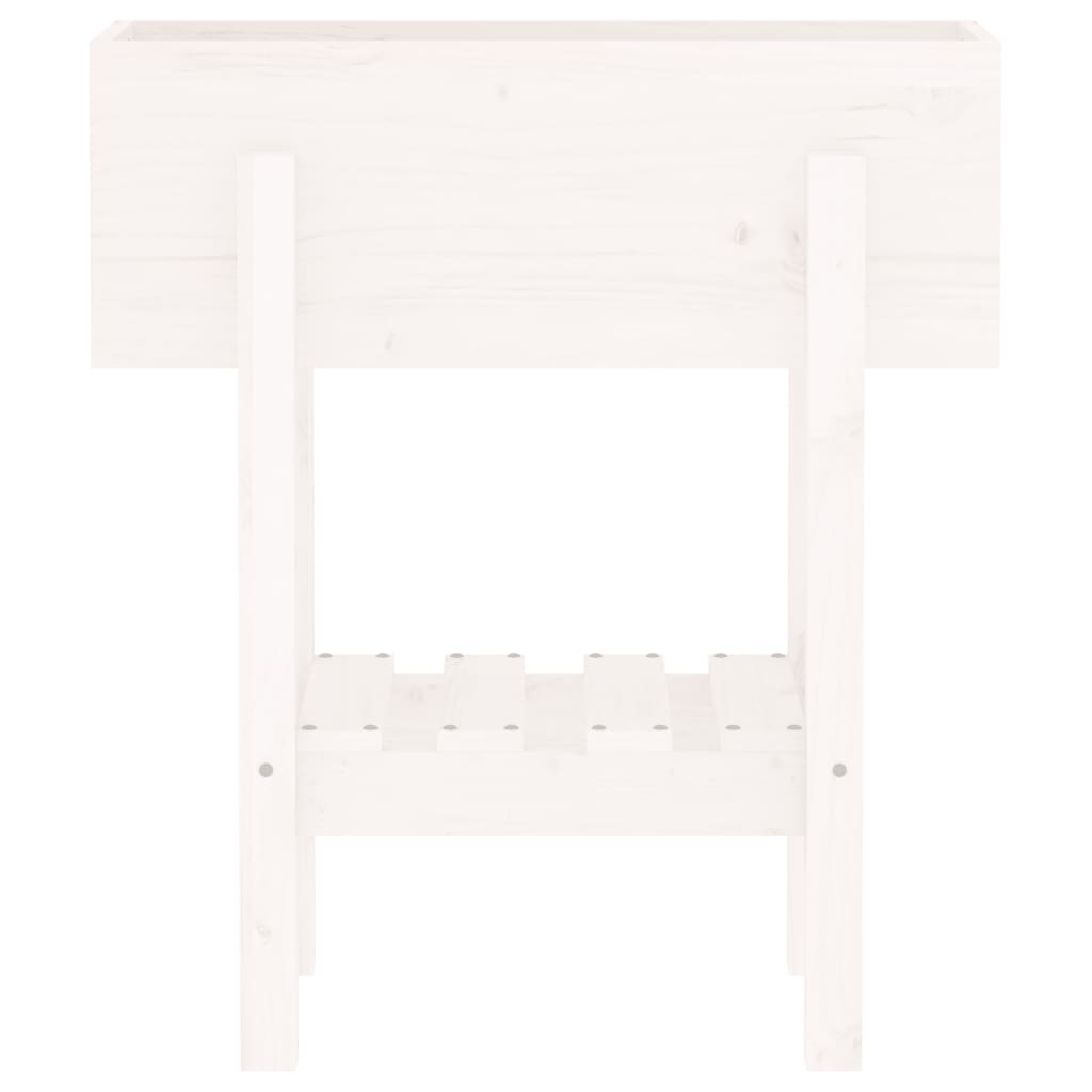 Plantenbak 62X30X69 Cm Massief Grenenhout Wit