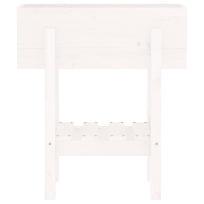 Plantenbak 62X30X69 Cm Massief Grenenhout Wit
