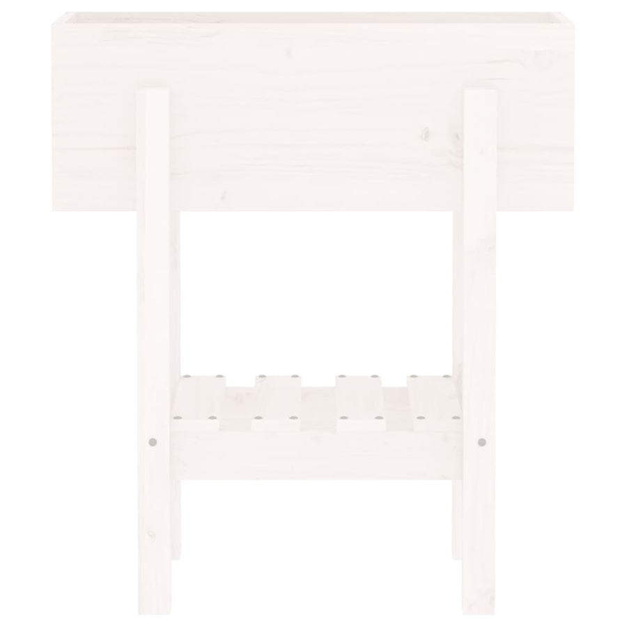 Plantenbak 62X30X69 Cm Massief Grenenhout Wit