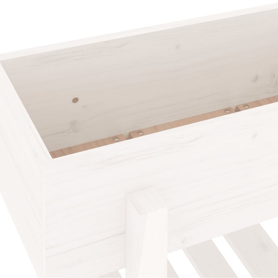 Plantenbak 62X30X69 Cm Massief Grenenhout Wit