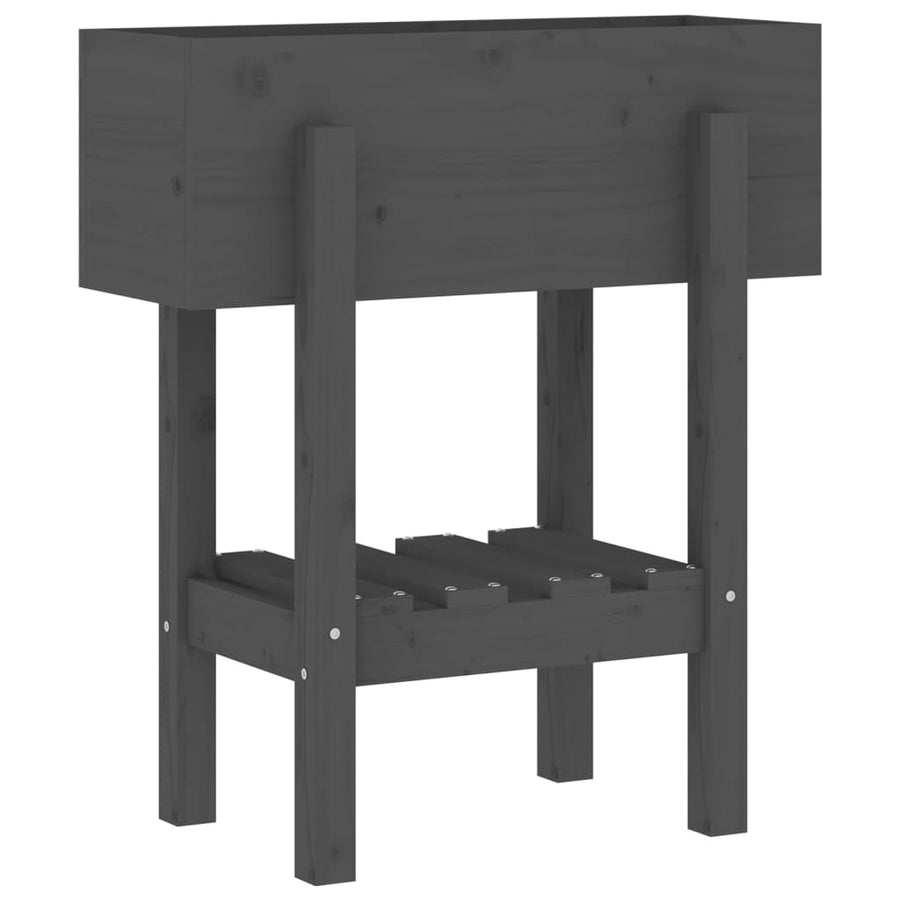 Plantenbak 62X30X69 Cm Massief Grenenhout Grijs