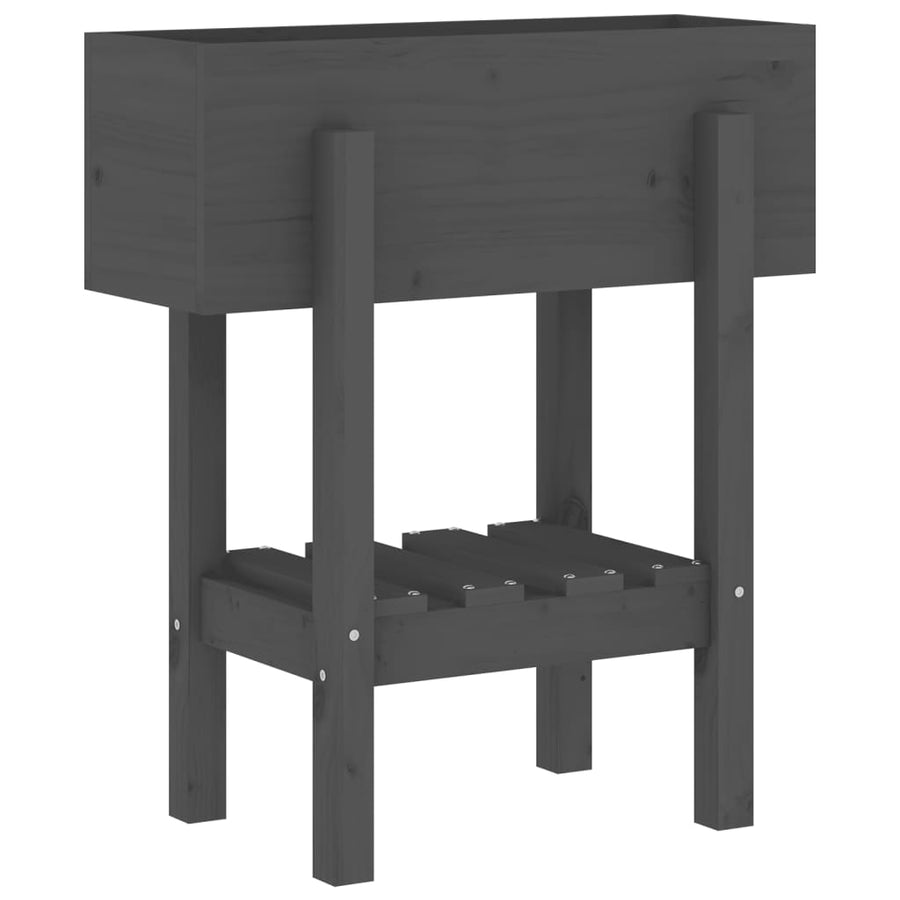 Plantenbak 62X30X69 Cm Massief Grenenhout Grijs