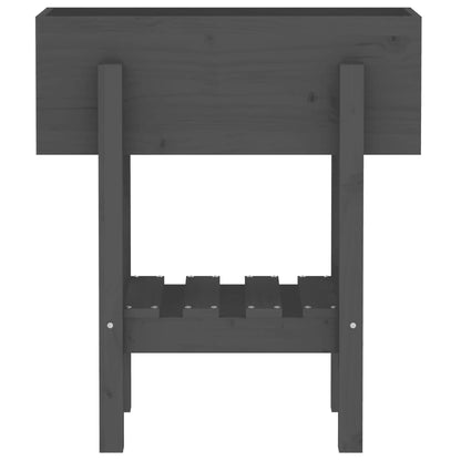 Plantenbak 62X30X69 Cm Massief Grenenhout Grijs