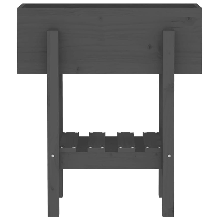 Plantenbak 62X30X69 Cm Massief Grenenhout Grijs