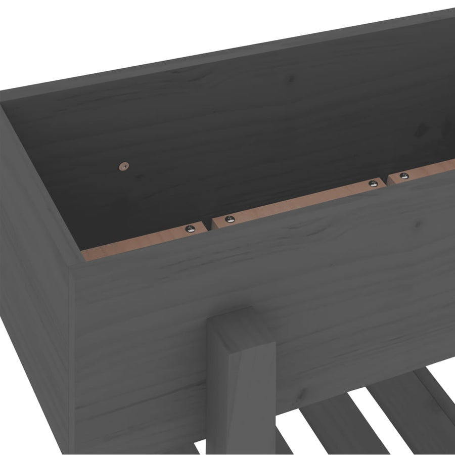 Plantenbak 62X30X69 Cm Massief Grenenhout Grijs