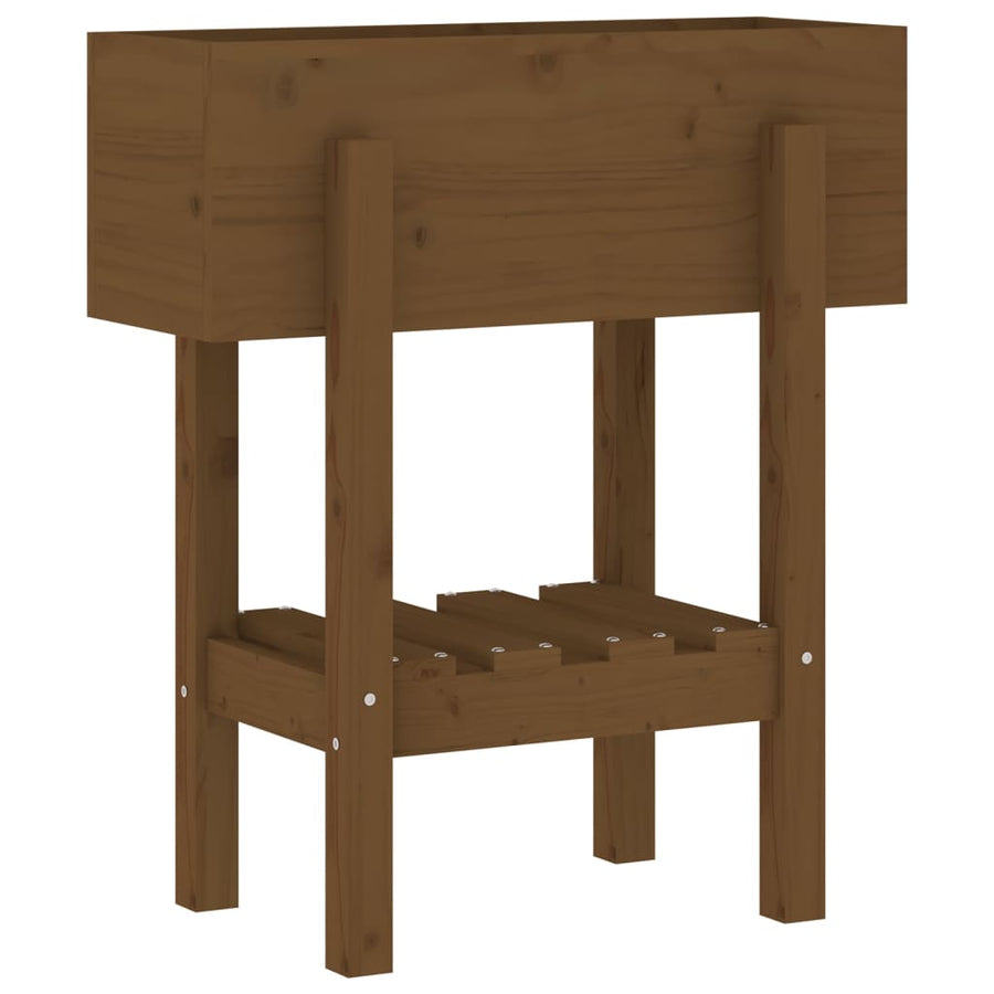 Plantenbak 62X30X69 Cm Massief Grenenhout Honingbruin