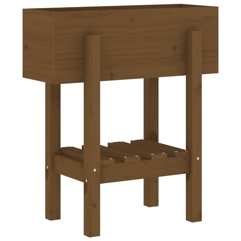 Plantenbak 62X30X69 Cm Massief Grenenhout Honingbruin