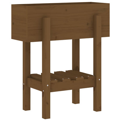 Plantenbak 62X30X69 Cm Massief Grenenhout Honingbruin