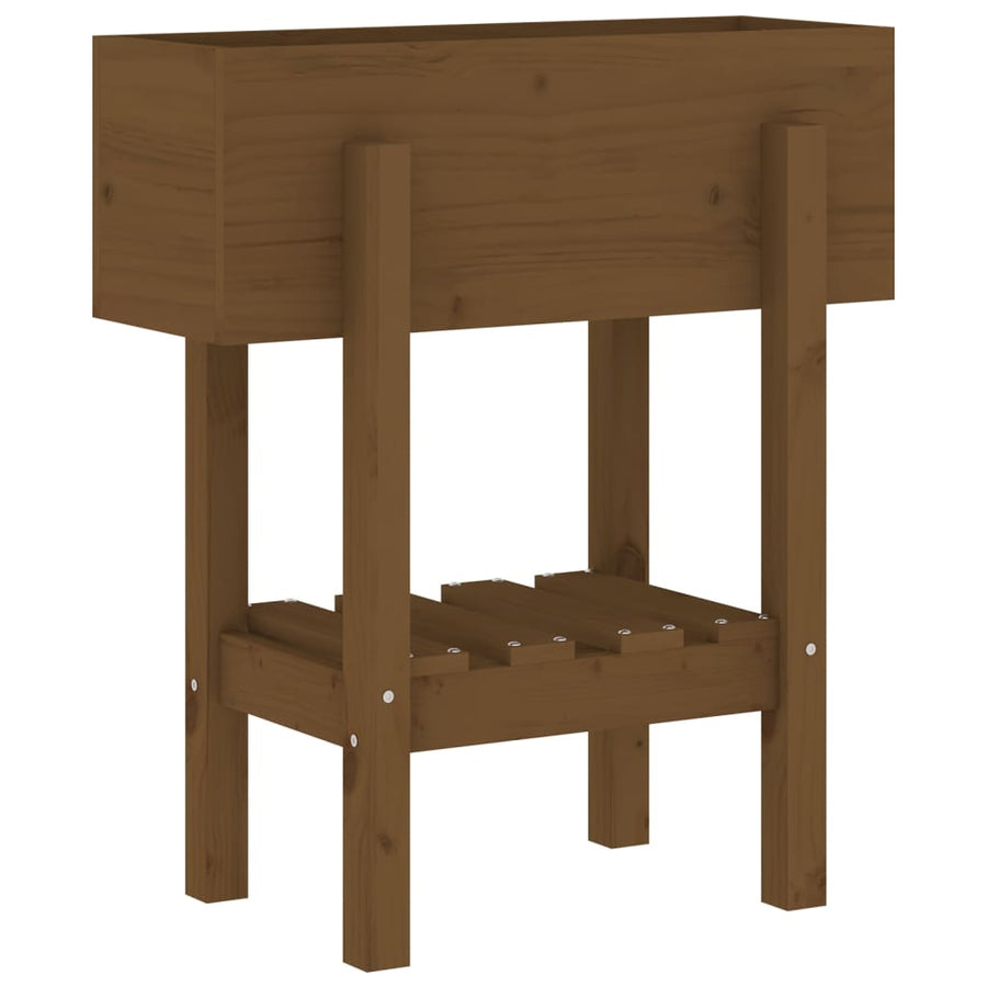 Plantenbak 62X30X69 Cm Massief Grenenhout Honingbruin