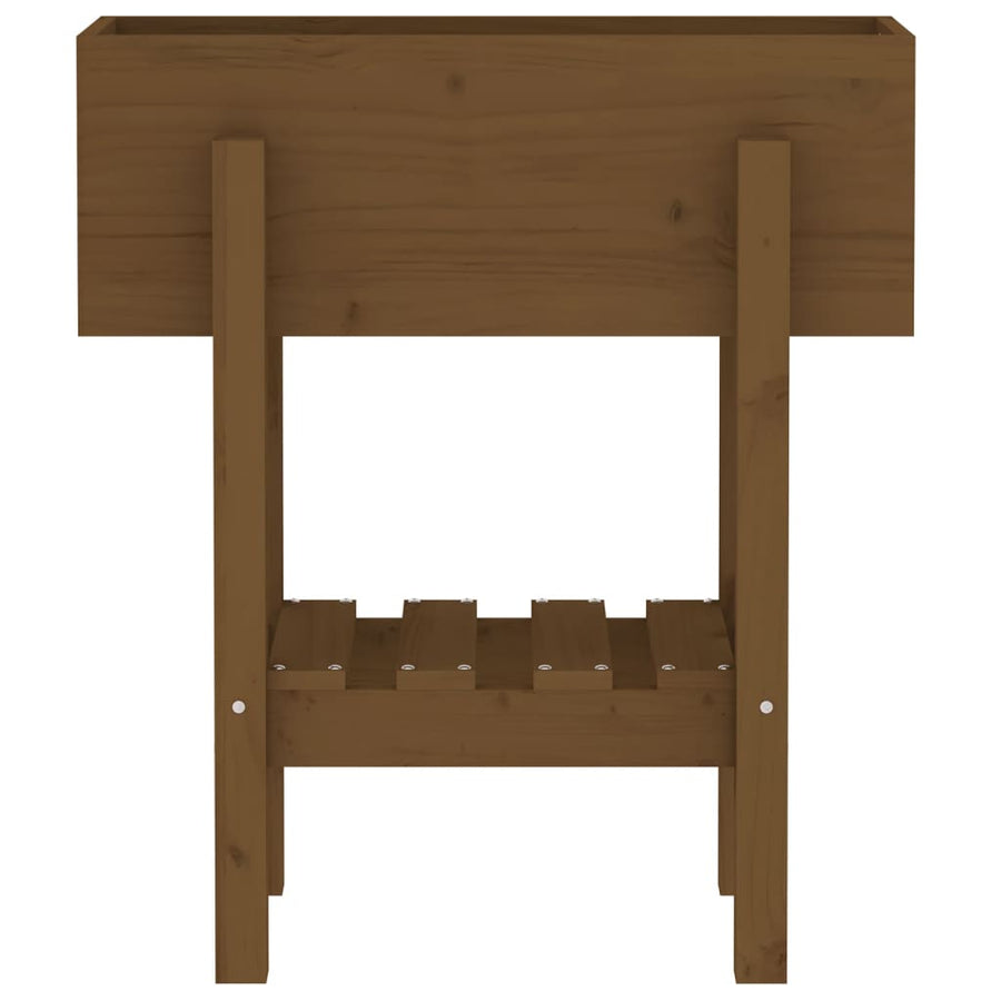 Plantenbak 62X30X69 Cm Massief Grenenhout Honingbruin