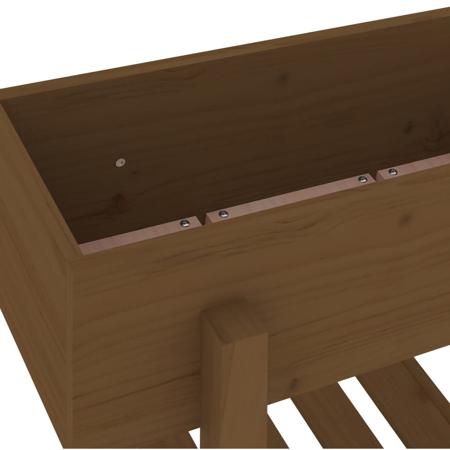 Plantenbak 62X30X69 Cm Massief Grenenhout Honingbruin