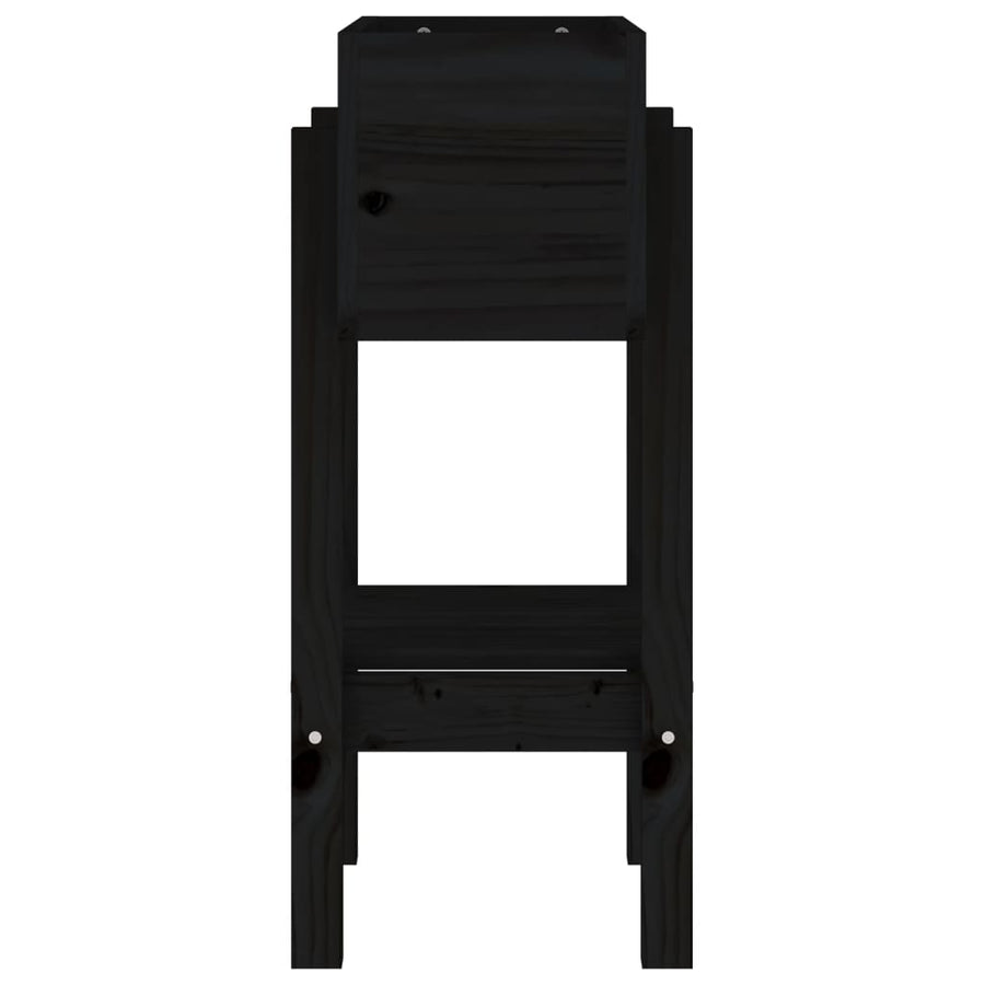 Plantenbak 62X30X69 Cm Massief Grenenhout Zwart