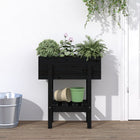 Planter 62x30x69 cm solid pine black