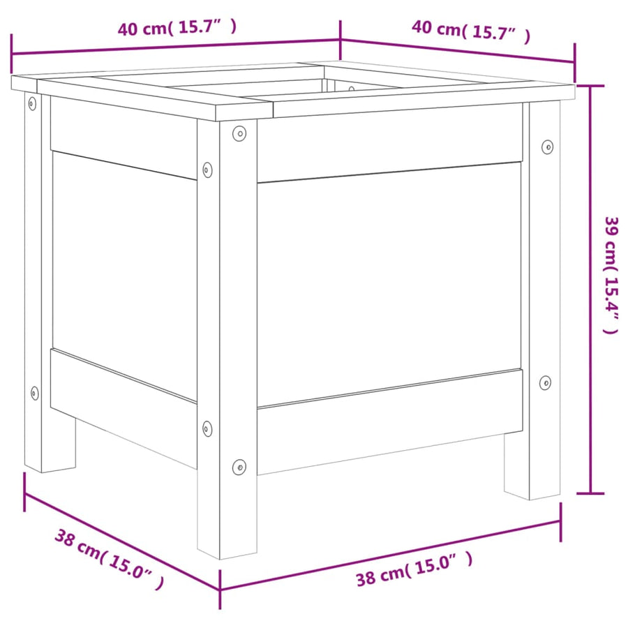 Plantenbak 40X40X39 Cm Massief Grenenhout