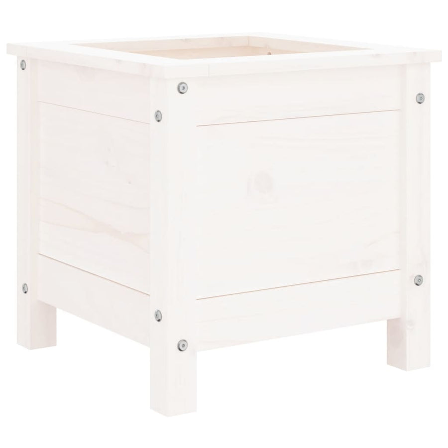 Plantenbak 40X40X39 Cm Massief Grenenhout Wit