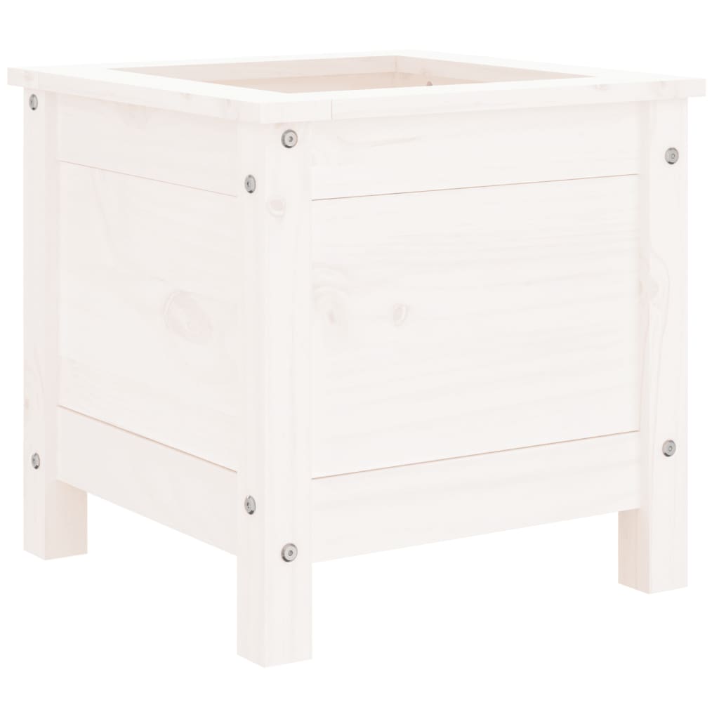 Plantenbak 40X40X39 Cm Massief Grenenhout Wit