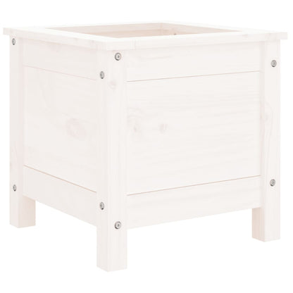 Plantenbak 40X40X39 Cm Massief Grenenhout Wit