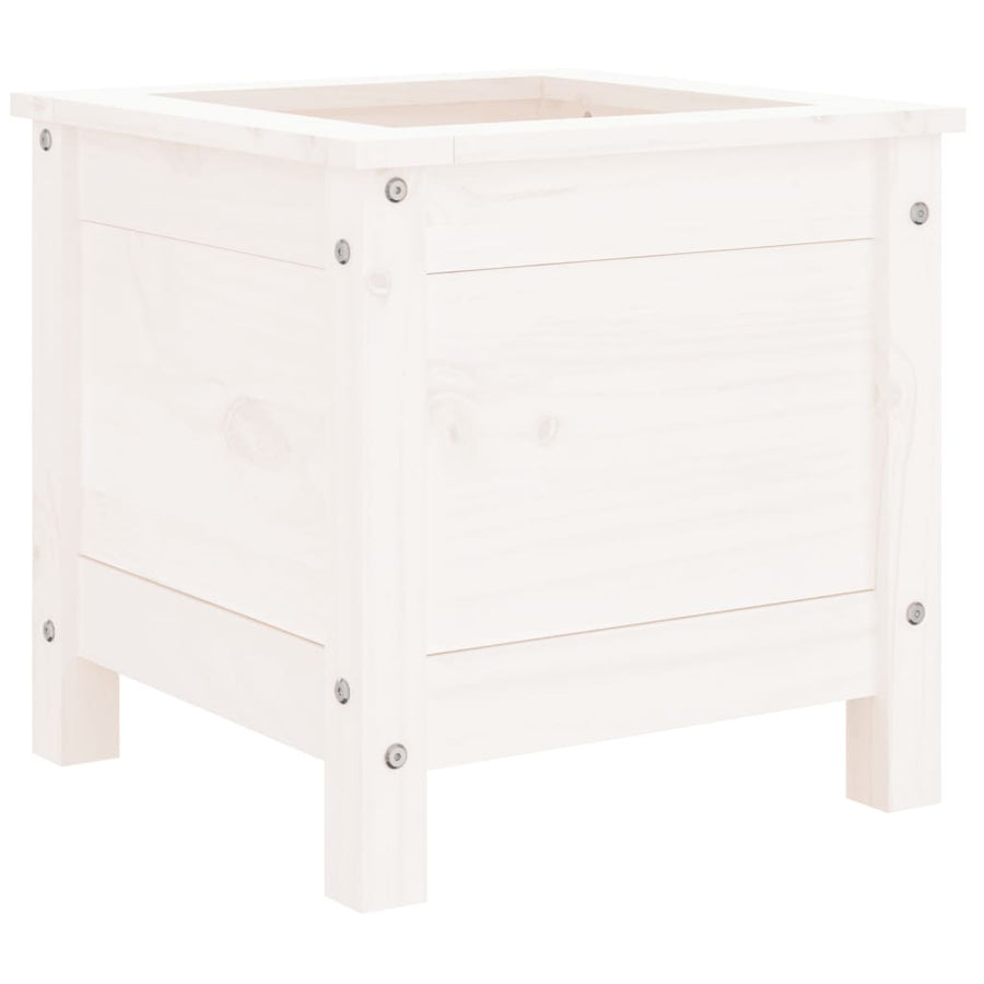 Plantenbak 40X40X39 Cm Massief Grenenhout Wit