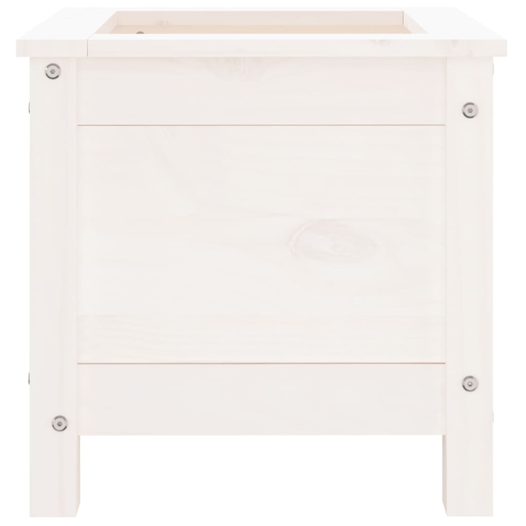 Plantenbak 40X40X39 Cm Massief Grenenhout Wit