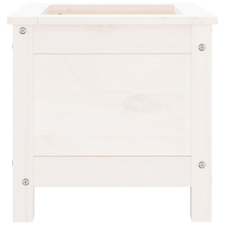Plantenbak 40X40X39 Cm Massief Grenenhout Wit