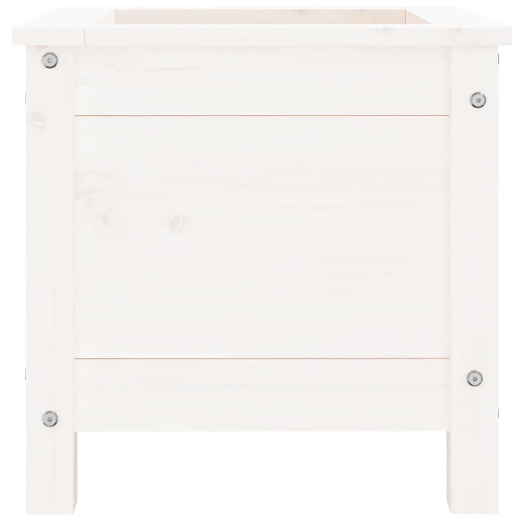 Plantenbak 40X40X39 Cm Massief Grenenhout Wit