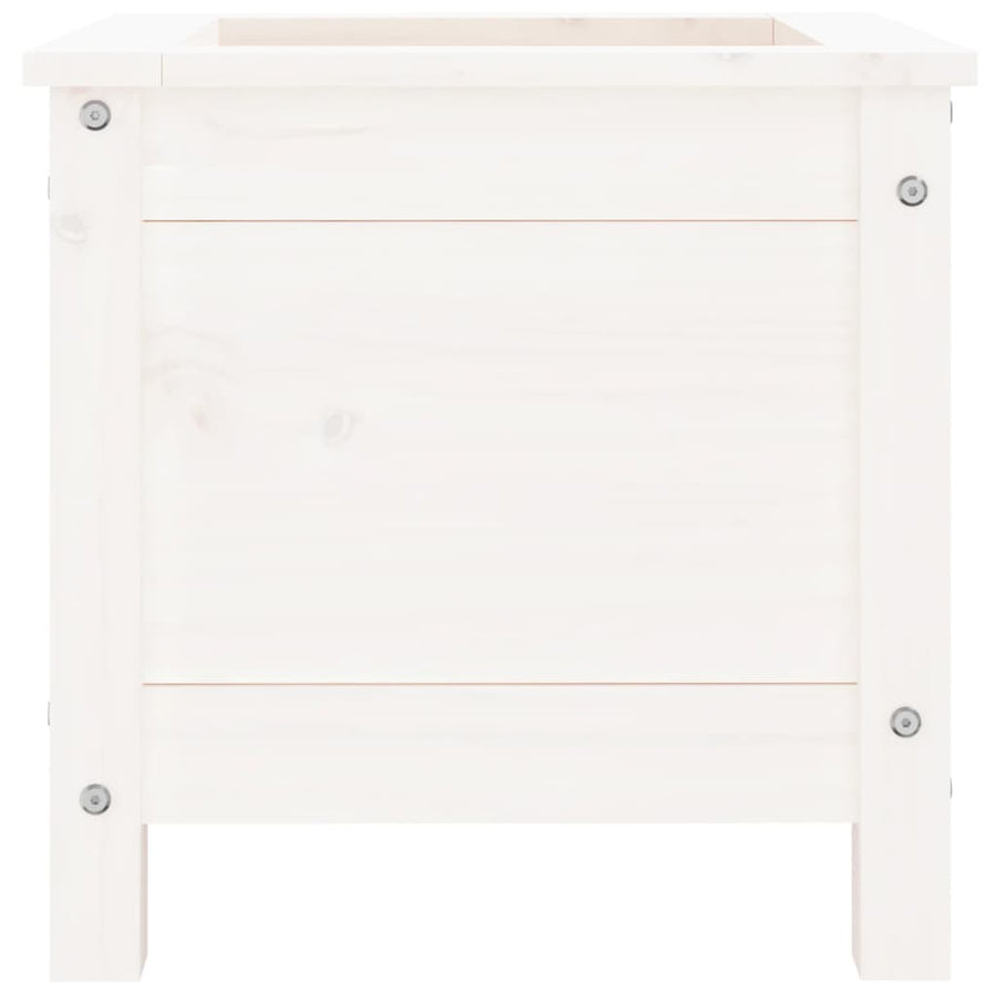 Plantenbak 40X40X39 Cm Massief Grenenhout Wit
