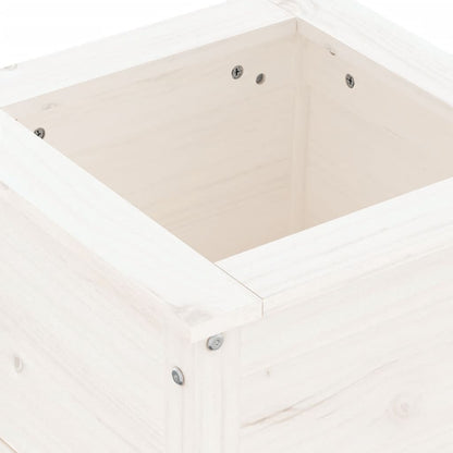 Plantenbak 40X40X39 Cm Massief Grenenhout Wit