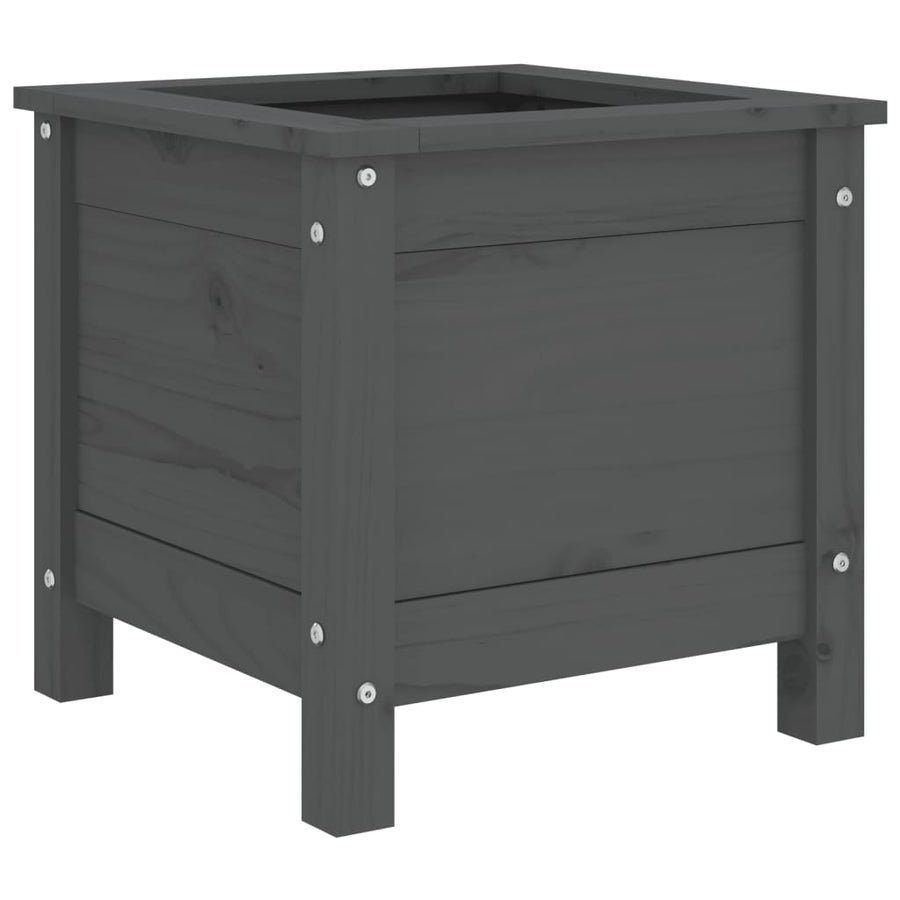 Plantenbak 40X40X39 Cm Massief Grenenhout Grijs