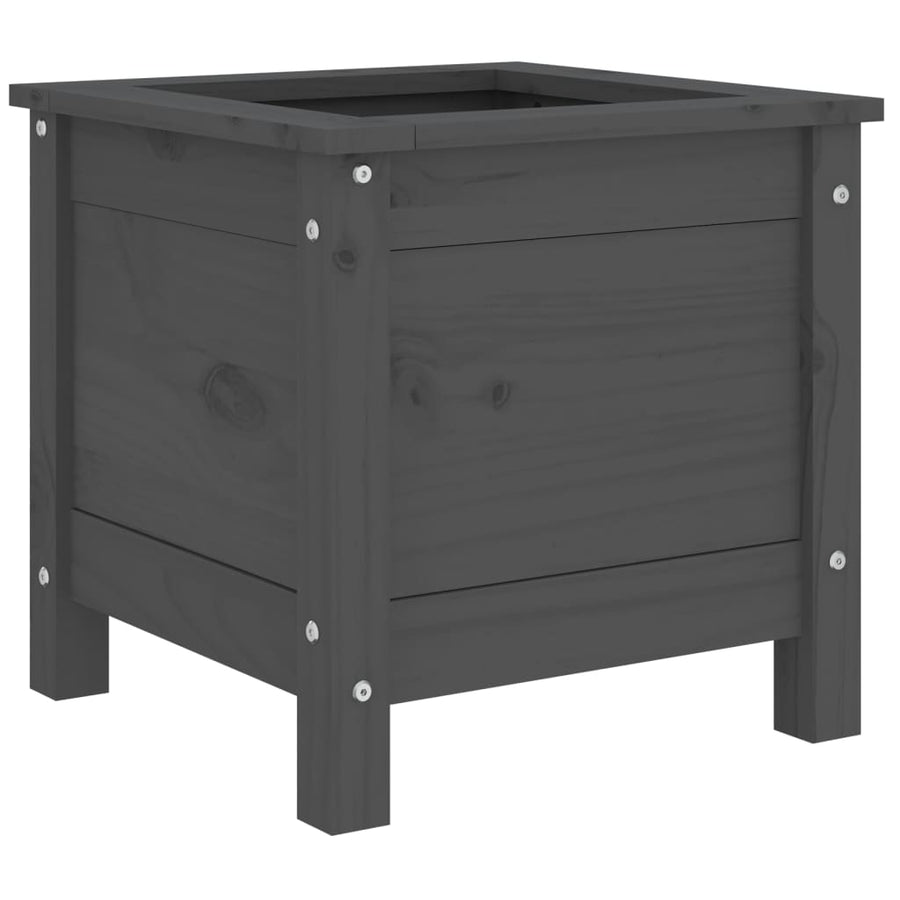 Plantenbak 40X40X39 Cm Massief Grenenhout Grijs