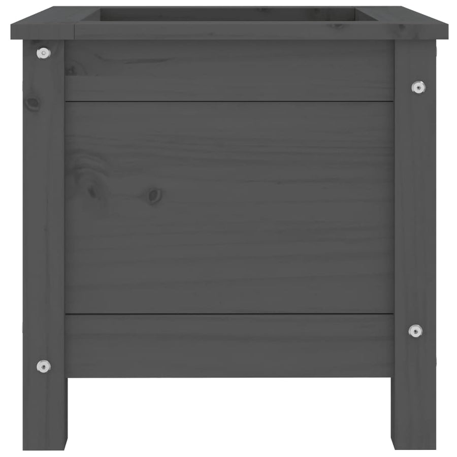 Plantenbak 40X40X39 Cm Massief Grenenhout Grijs