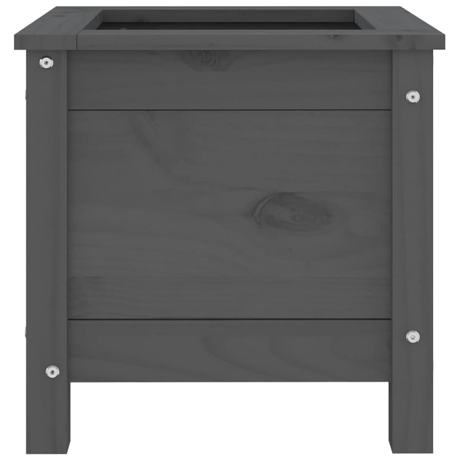Plantenbak 40X40X39 Cm Massief Grenenhout Grijs