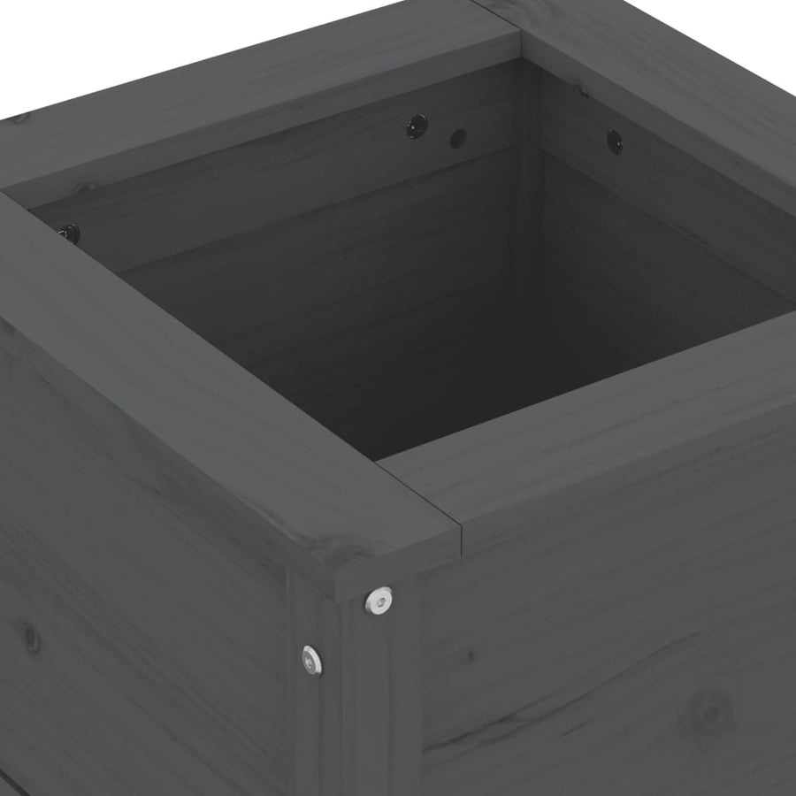 Plantenbak 40X40X39 Cm Massief Grenenhout Grijs