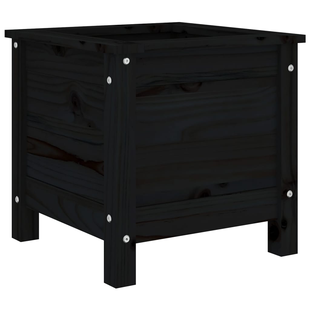 Plantenbak 40X40X39 Cm Massief Grenenhout Zwart