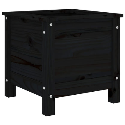 Plantenbak 40X40X39 Cm Massief Grenenhout Zwart