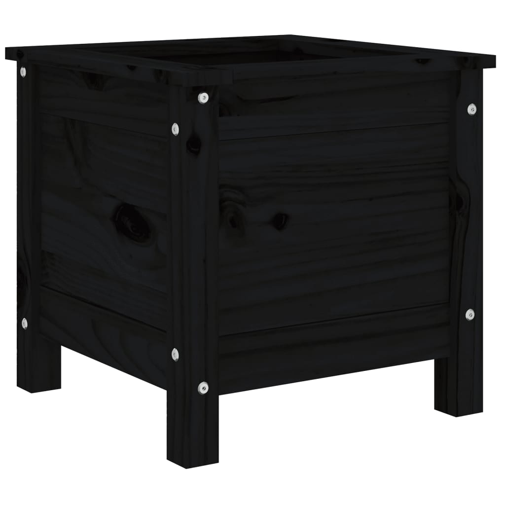 Plantenbak 40X40X39 Cm Massief Grenenhout Zwart