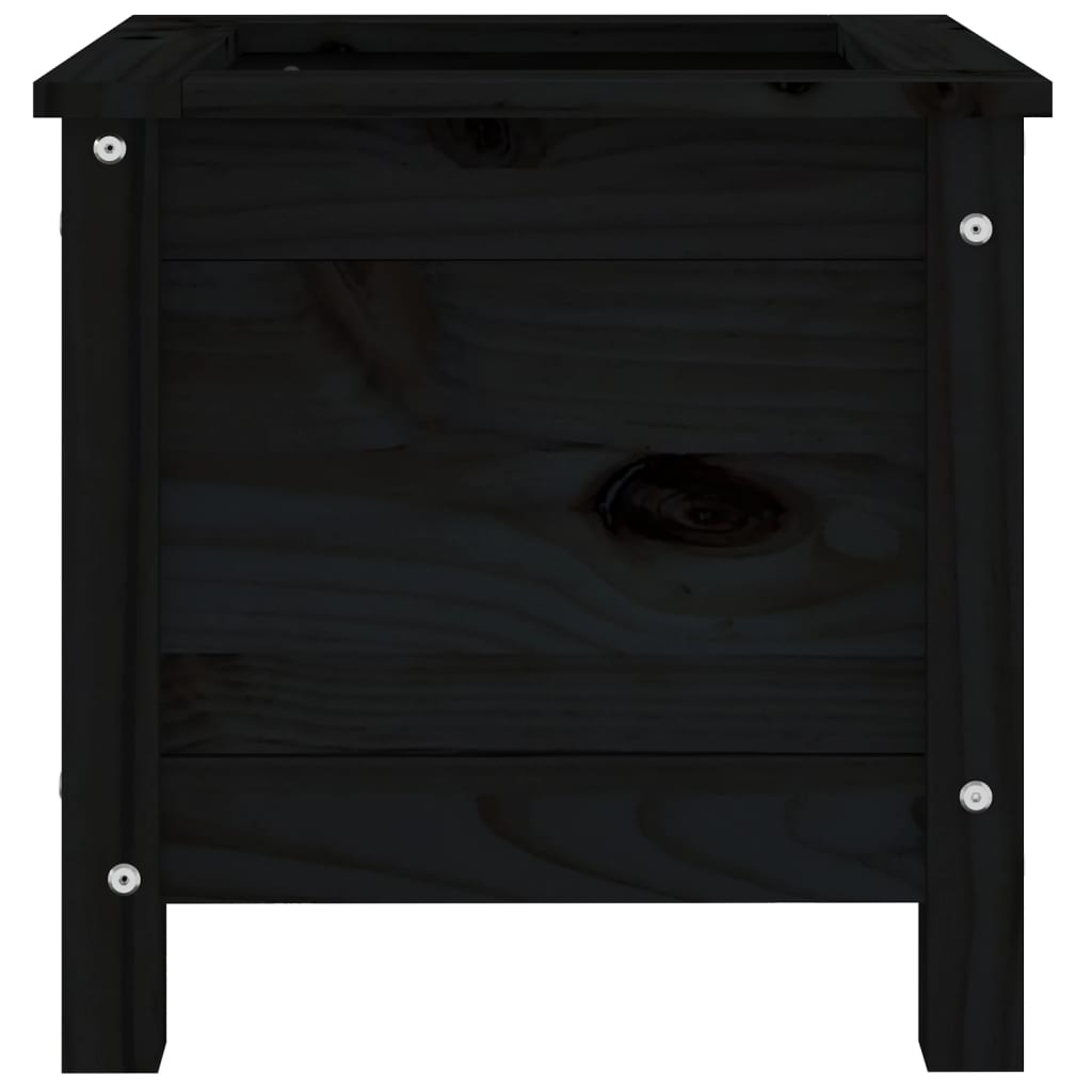 Plantenbak 40X40X39 Cm Massief Grenenhout Zwart