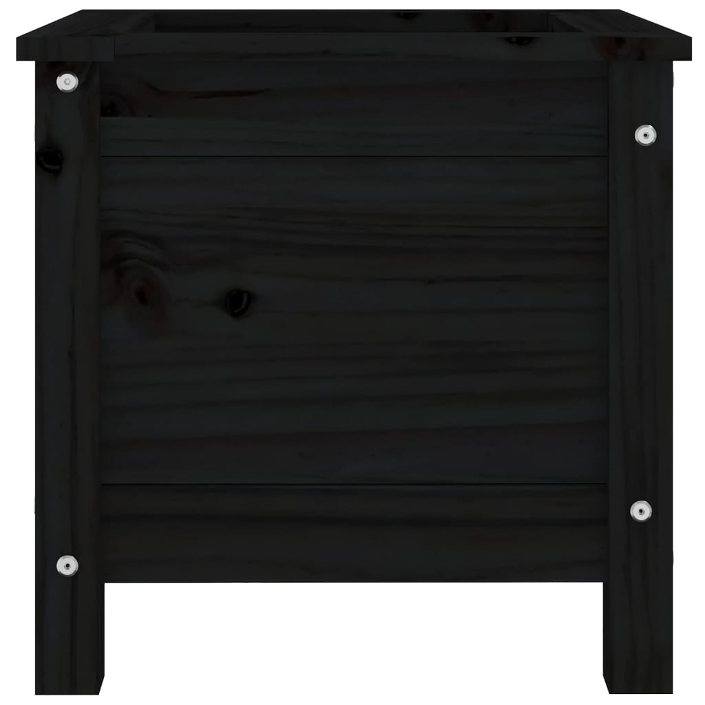 Plantenbak 40X40X39 Cm Massief Grenenhout Zwart