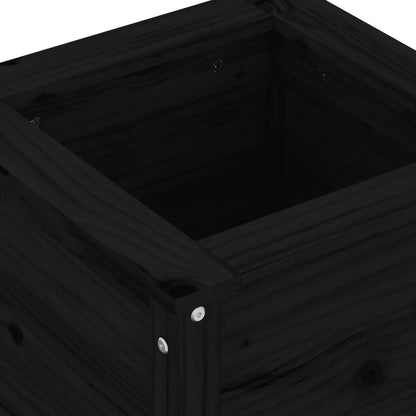 Plantenbak 40X40X39 Cm Massief Grenenhout Zwart